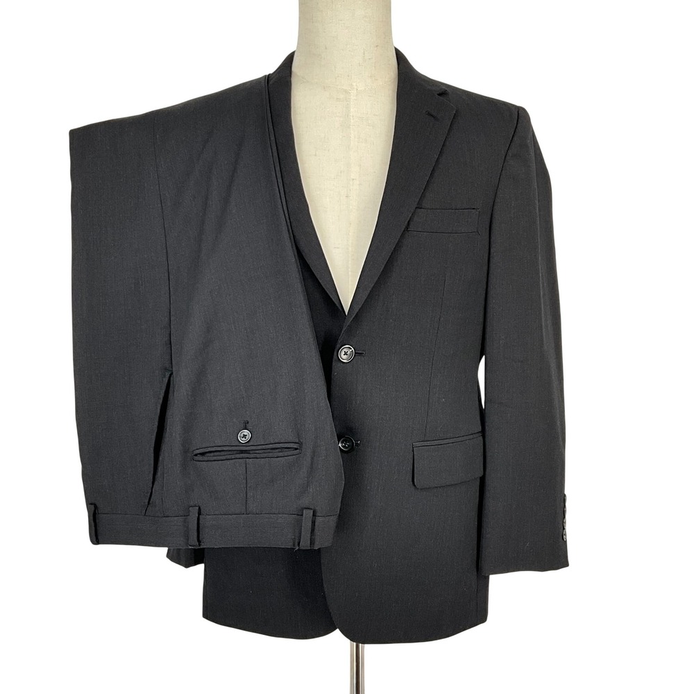 Pronto Uomo Mens Charcoal Gray Slim Fit 2 Piece Suit Blazer Pants 32x30 38 Short